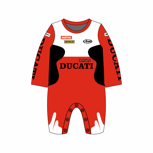 Ducati Red Full-Body Baby Suit – Sublimated Design